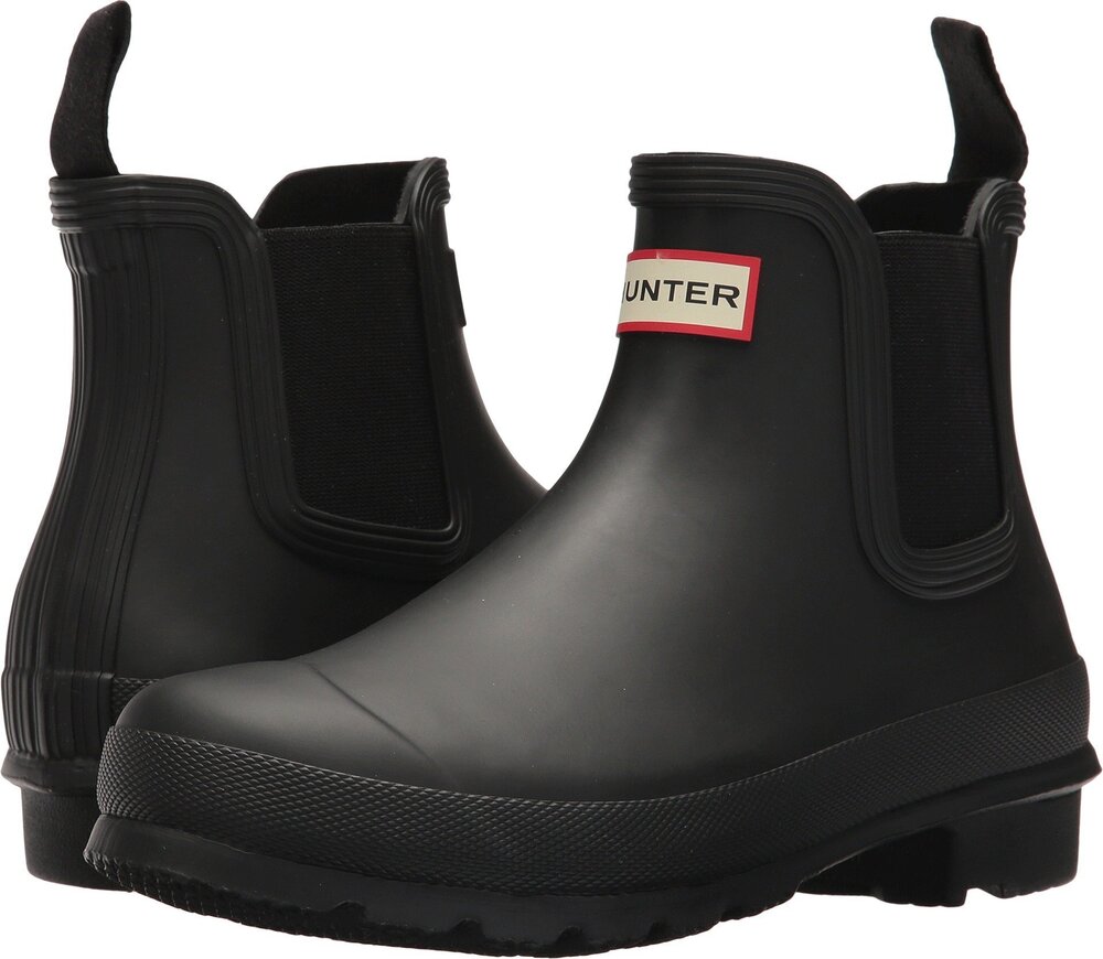 HUNTER WOMENS ORIGINAL CHELSEA BLACK RAIN BOOT - 9
